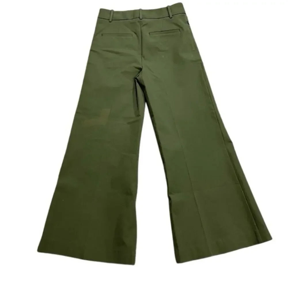 Frame Pleated Straight Leg Pleated Chino Pants size 12 Olive green. - Picture 5 of 7